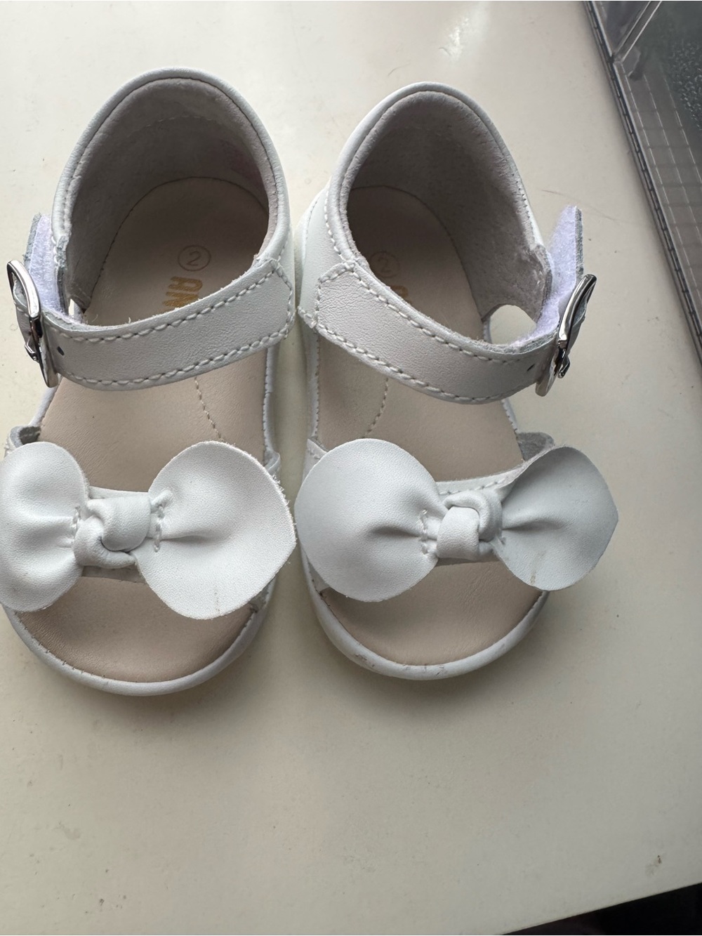 Angel Kiss White Bow Toddler Mary Jane Sandals